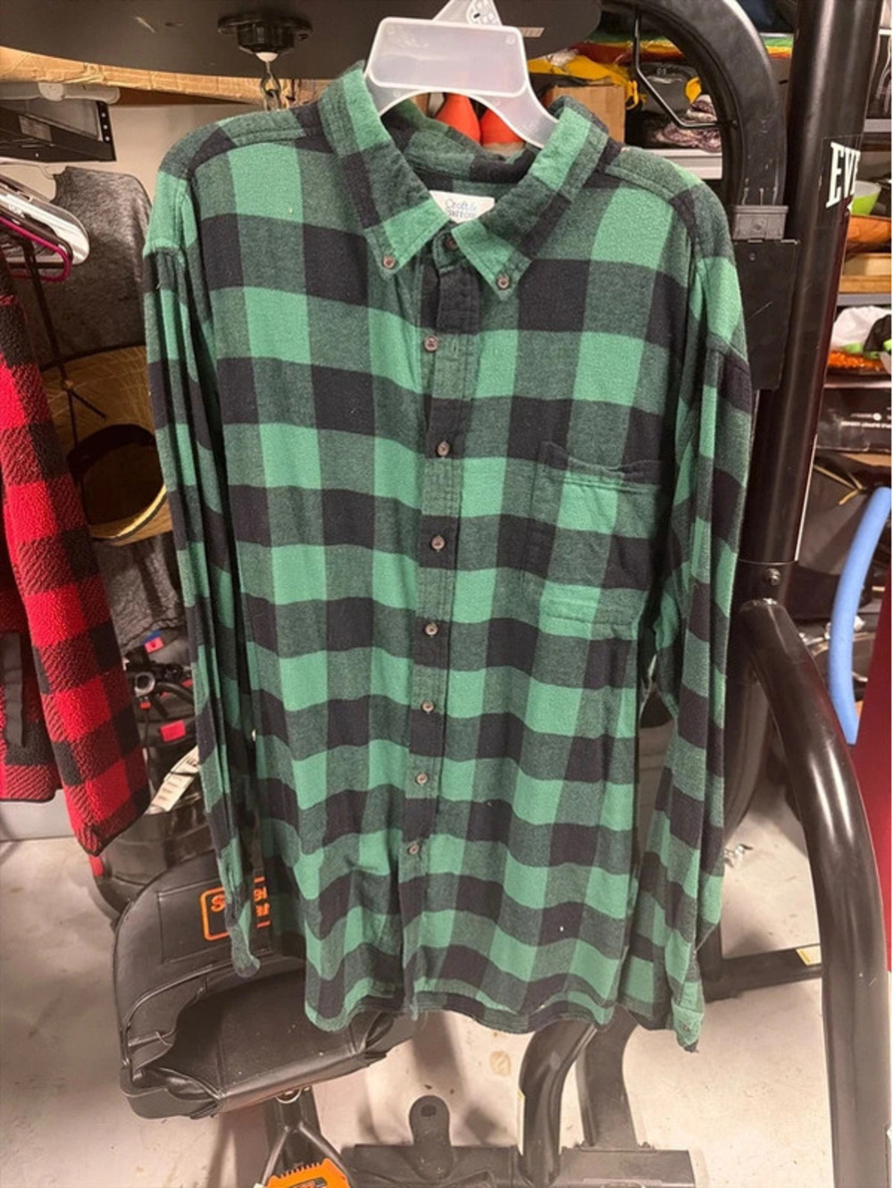 Croft & Barrow XXL Green and Black Buffalo Plaid Flannel Shirt